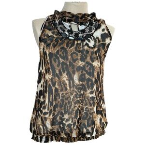 Leopard Print Sleeveless Top